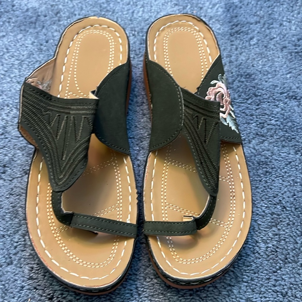New embroidered sandals
